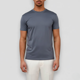 Herren Kurzarm T Shirt mit Rundhalsausschnitt – Dunkelgrau
