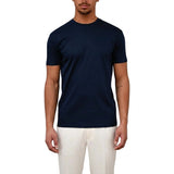 Herren Kurzarm T Shirt mit Rundhalsausschnitt – Marineblau
