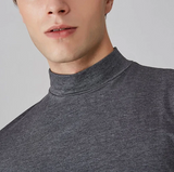 Herren Kurzarmshirt mit hohem Kragen – Grau