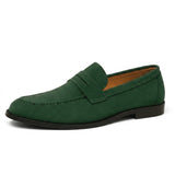 Herren Loafers mit Penny Riemen und Mokassin Naht – Grün