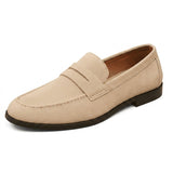 Herren Loafers mit Penny Riemen und Mokassin Naht – Beige