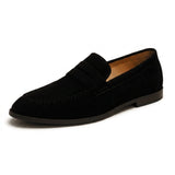Herren Loafers mit Penny Riemen und Mokassin Naht – Schwarz