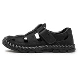Herren offene Zehen Slide-Sandalen mit einteiligem Riemen im oberen Bereich – Schwarz