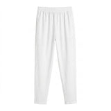 Herren-Plisseehose mit elastischem Bund und geradem Bein – Weiß