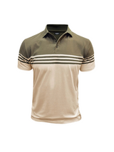 Herren Poloshirt mit kurzen Ärmeln und Querstreifen – Grün
