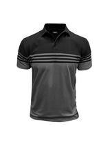 Herren Poloshirt mit kurzen Ärmeln und Querstreifen – Dunkelgrau