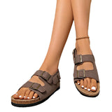 Herren Sandalen mit drei Riemen und Schnallen – Braun