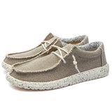 Herren Schnürschuhe mit strukturierter Oberfläche und kontrastierender Sohle – Khaki