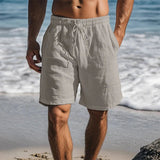 Herren Shorts mit elastischem Bund und Kordelzug – Lichtgrau