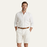 Herren Shorts mit Falten und Gürtel – Weiß