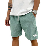 Herren Shorts mit Kordelzug und aufgenähtem Etikett – Hellgrün