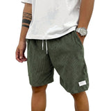 Herren Shorts mit Kordelzug und aufgenähtem Etikett – Grün