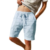 Herren Shorts mit Kordelzugbund und Seitentaschen – Hellblau
