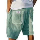 Herren Shorts mit Rippenstruktur und aufgesetzten Taschen – Grün