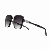 Herren Sonnenbrille mit eckigen Gläsern und Doppelsteg – Grau