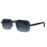 Herren Sonnenbrille mit geometrischen Gläsern und Metallsteg – Doppelgrau