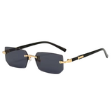 Herren Sonnenbrille mit rechteckigen Gläsern und Metallsteg – Schwarz