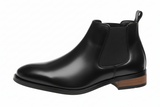 Herren Stiefeletten mit elastischen Seiteneinsätzen und Zuglaschen – Schwarz