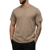 Herren-T-Shirt mit Rundhalsausschnitt und kurzen Ärmeln – Khaki