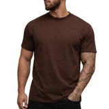 Herren-T-Shirt mit Rundhalsausschnitt und kurzen Ärmeln – Braun