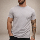 Herren-T-Shirt mit Rundhalsausschnitt und kurzen Ärmeln – Grau