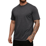 Herren-T-Shirt mit Rundhalsausschnitt und kurzen Ärmeln – Dunkelgrau