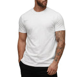 Herren-T-Shirt mit Rundhalsausschnitt und kurzen Ärmeln – Weiß