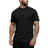 Herren-T-Shirt mit Rundhalsausschnitt und kurzen Ärmeln – Schwarz