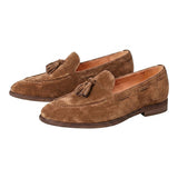 Herren Tassel-Loafer mit Velours-Optik und Mokassin-Naht – Khaki