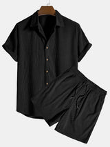 Herren Trendiges Shorts & Shirt Sommer Set - Fridolin – Schwarz
