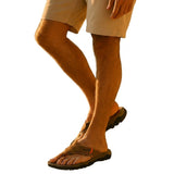 Herren-Zehentrenner-Sandalen mit breiten Riemen und profilierter Sohle – Braun
