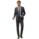 Herren Zweiteiler Anzug mit Sakko und Hose – Grau