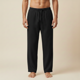 Herrenhose mit Kordelzug und geradem Bein – Schwarz