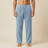 Herrenhose mit Kordelzug und geradem Bein – Blau