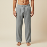 Herrenhose mit Kordelzug und geradem Bein – Grau