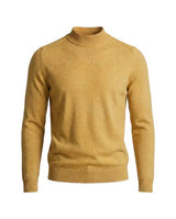 Herrenpullover mit langen Ärmeln, Stehkragen und gerader Form – Gelb