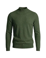 Herrenpullover mit langen Ärmeln, Stehkragen und gerader Form – Grün