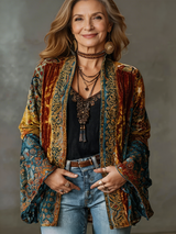 Aria | Boho Kimono-Jacke – Burgunderrot