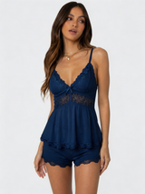 MODA | Midnight Kiss Spitze Set – Marineblau
