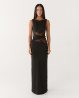 MODA | Spitzenillusion Maxi – Schwarz