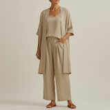 Risteena – Minimalistisches Dreiteiliges Set Aus Leinen Und Baumwolle – Khaki