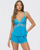 MODA | Midnight Kiss Spitze Set – Aqua Blau
