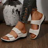 Damen Freizeit Orthopädische Sandalen mit Atmungsaktivem Hohldesign – Weiß