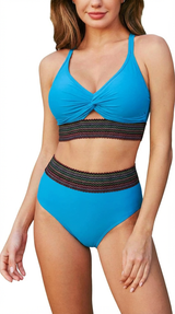 ALINA | Dein eleganter Bauch-Weg-Bikini – Blau