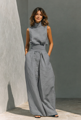 Lunaria | Elegantes Zweiteiliges Sommer-Set – Grau
