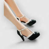 Nova | Orthopädische Retro-Heels mit Schleife – Schwarz