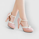 Nova | Orthopädische Retro-Heels mit Schleife – Rosa