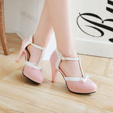 NINHA™ – Elegante Bicolor Absatzsandalen Mit Minimalistischem Schleifendetail und Hohem Absatz – Rosa