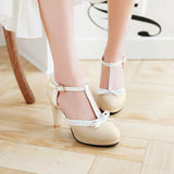 NINHA™ – Elegante Bicolor Absatzsandalen Mit Minimalistischem Schleifendetail und Hohem Absatz – Beige