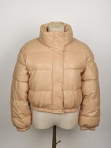 Hovis - gesteppte damenjacke aus wasserabweisendem leder – Khaki